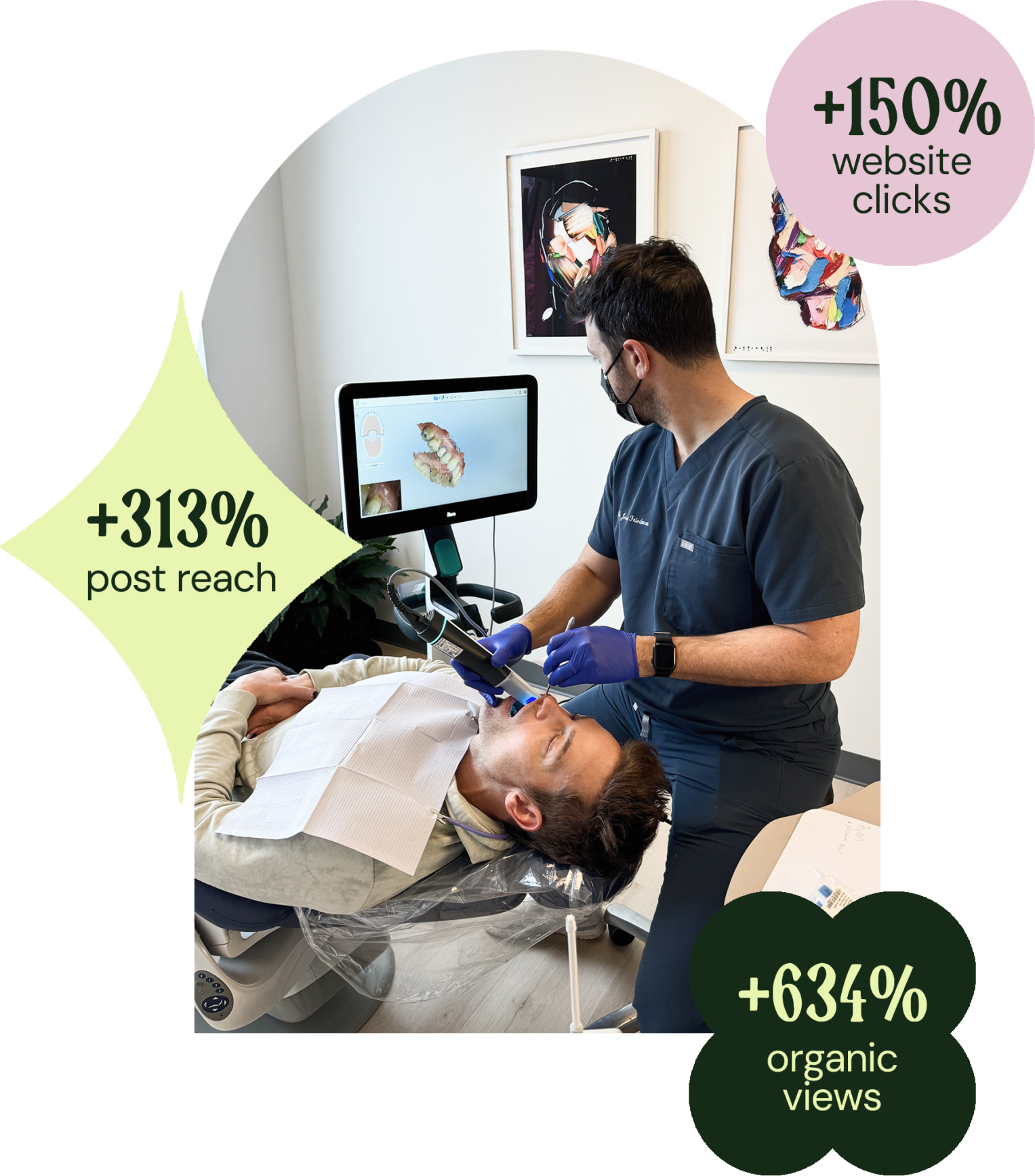 Dentist working in office